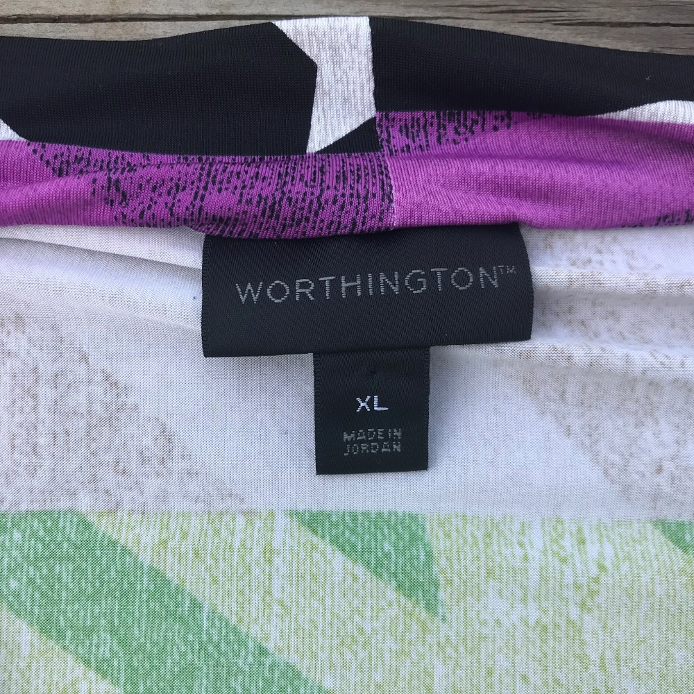 Worthington Women Top Shirt Blouse Cowl Neck Multi - Picture 4 of 7